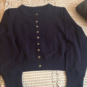 Women's Navy Blue Cardigan Sweater